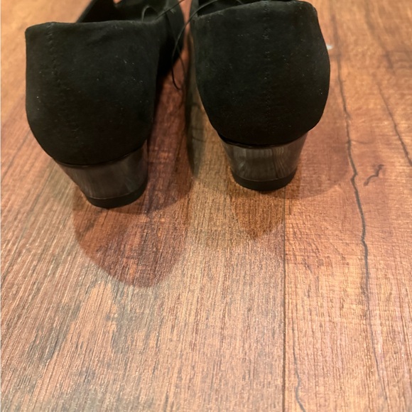 Black Peep Toe Wedge Shoes - Picture 4 of 5